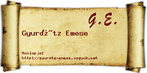 Gyurátz Emese névjegykártya